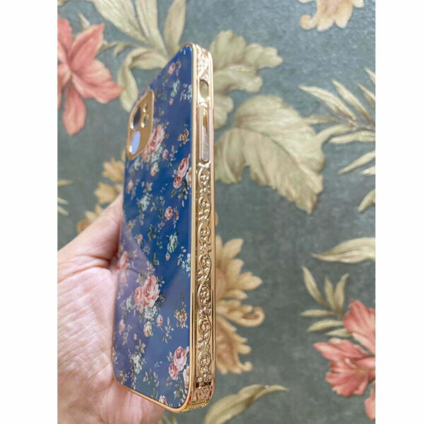 Floral Pattern with Golden Engraving iPhone Case