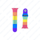 Rainbow Stripes Silicon Strap For Apple Watch - 42/44 mm