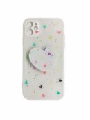 White Hearts iPhone Case with PopSocket