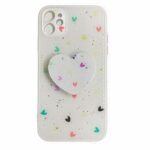 White Hearts iPhone Case with PopSocket 1