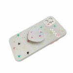 White Hearts iPhone Case with PopSocket 1