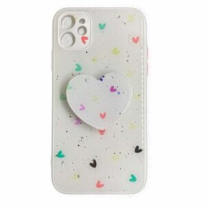 White Hearts iPhone Case with PopSocket