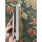 White Stripe with Golden Engraving iPhone Case 1