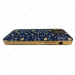 Blue Floral Pattern with Golden Engraving iPhone Case 1