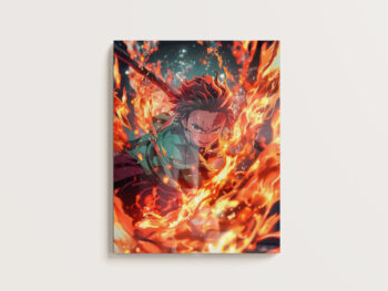 Fiery Tanjiro Metal Poster