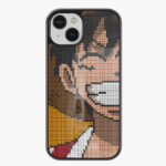 luffy pixelart glass case