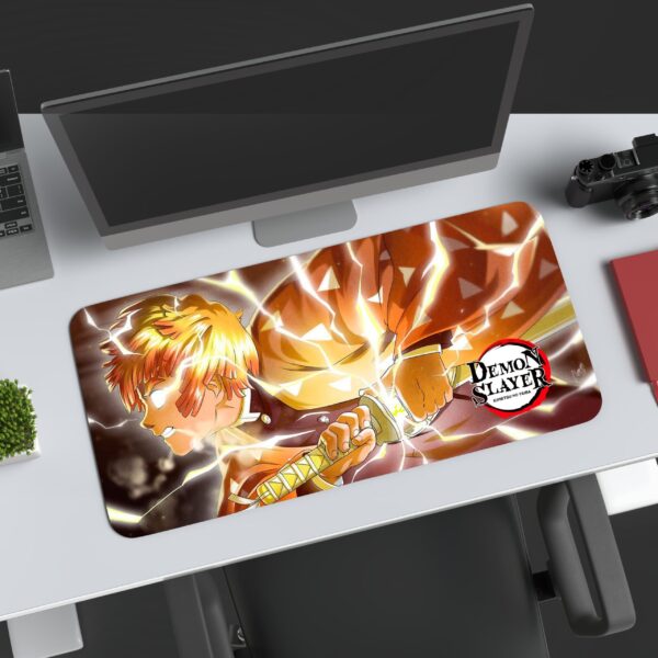 Flaming Thunder God Zenitsu Gaming Desk Mat