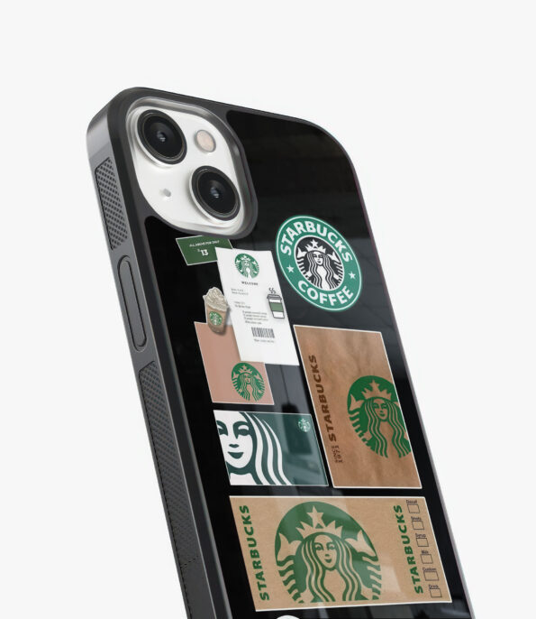 starbucks stickers glass case