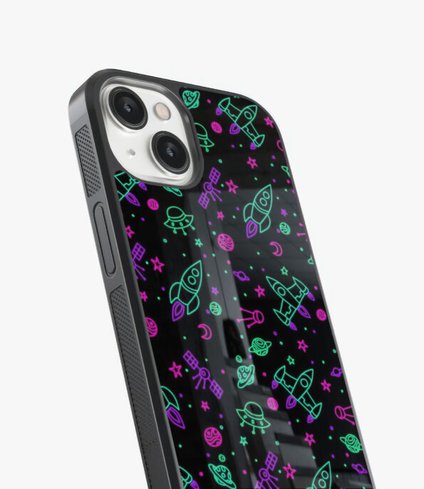 neon space glass case