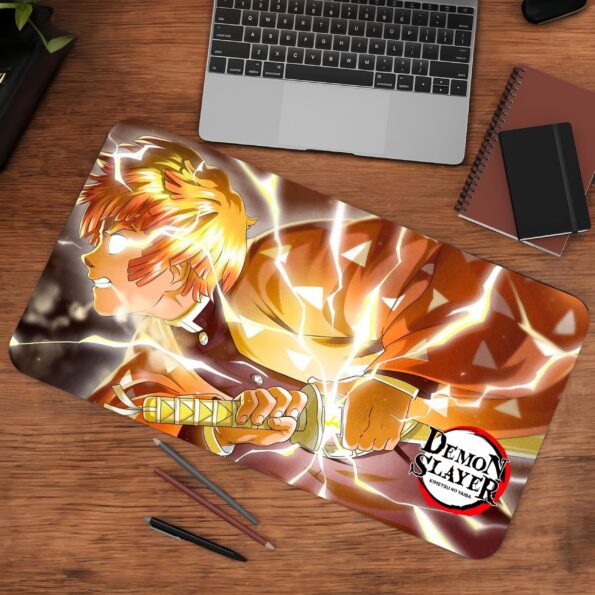 Flaming Thunder God Zenitsu Gaming Desk Mat