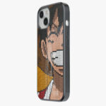 luffy pixelart glass case