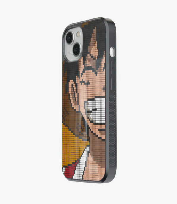 luffy pixelart glass case