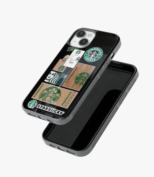 starbucks stickers glass case