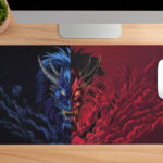 dual monster desk mat