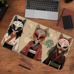 kitsune mask desk mat