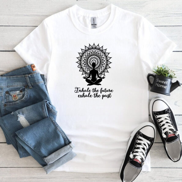 exhale the past yoga t shirt