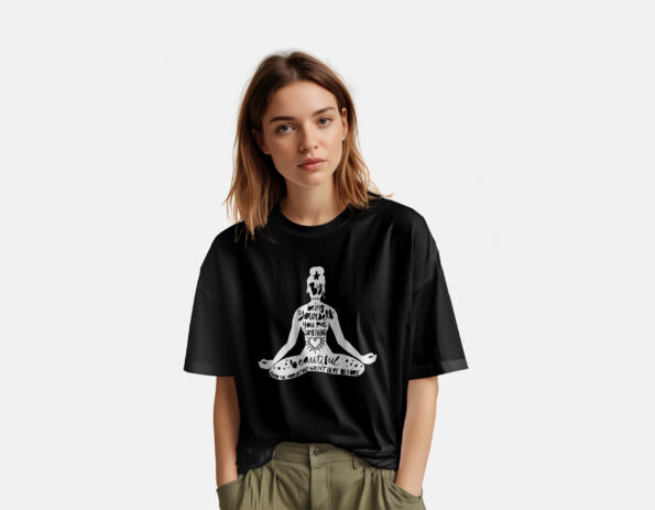 being yourself yoga t shirt