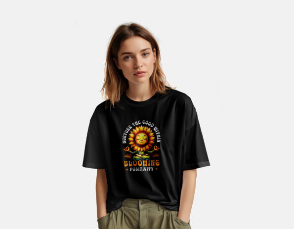 blooming positivity yoga t shirt