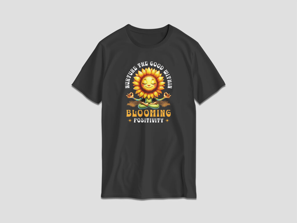 blooming positivity yoga t shirt