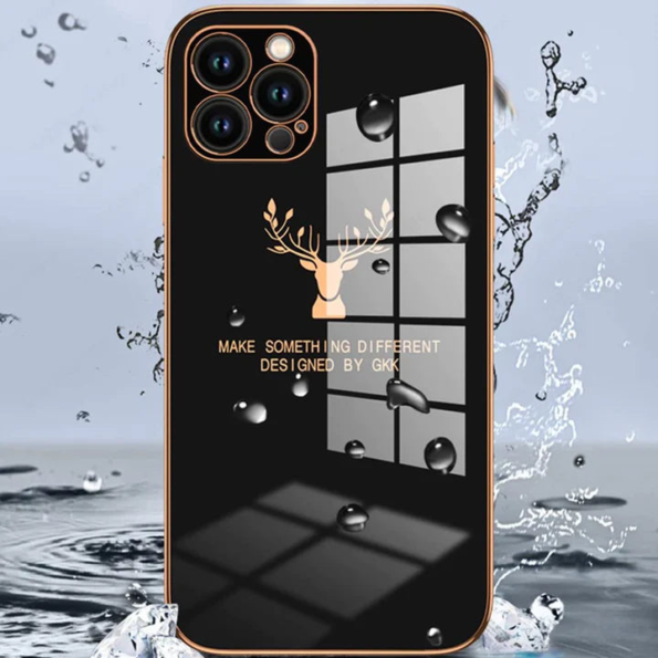 electroplated deer silicone case