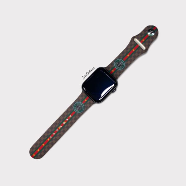 Coffee Pattern Printed Silicon Strap For Apple Watch - 42/44 mm