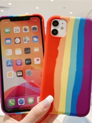 Rainbow Silicon iPhone Case-zeracustoms.myshopify.com