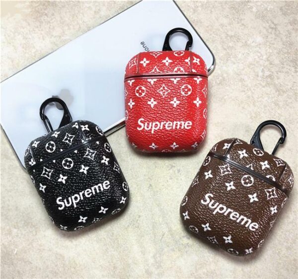 Supreme Leather Case Cover for Apple AirPods ZeraCustoms