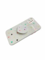 White Hearts iPhone Case with PopSocket