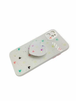 White Hearts iPhone Case with PopSocket-zeracustoms.myshopify.com