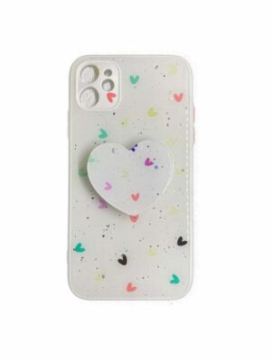 White Hearts iPhone Case with PopSocket