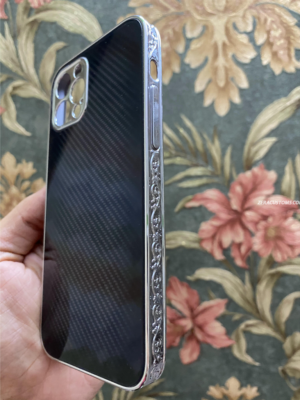 Carbon Fibre with Golden Engraving iPhone Case-zeracustoms.myshopify.com